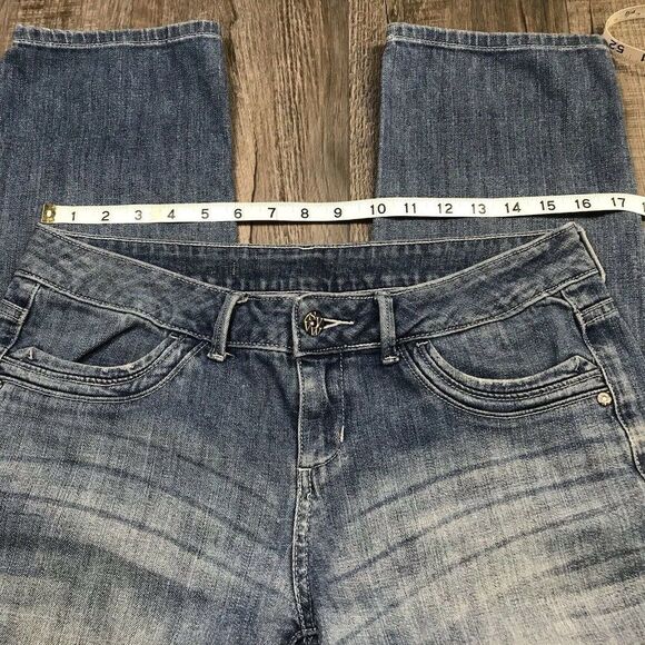 Simply Vera Denim Womens Capri Jeans Cropped Straight Flap Pockets Size 8 - Picture 6 of 13